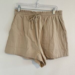 SHEIN Tan High Waist Shorts with Elastic Waistband Size XL